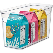 Rosanna Pansino Recycled Plastic Crisp Storage Bin With Dividers 6 x 14 Inch, Clear