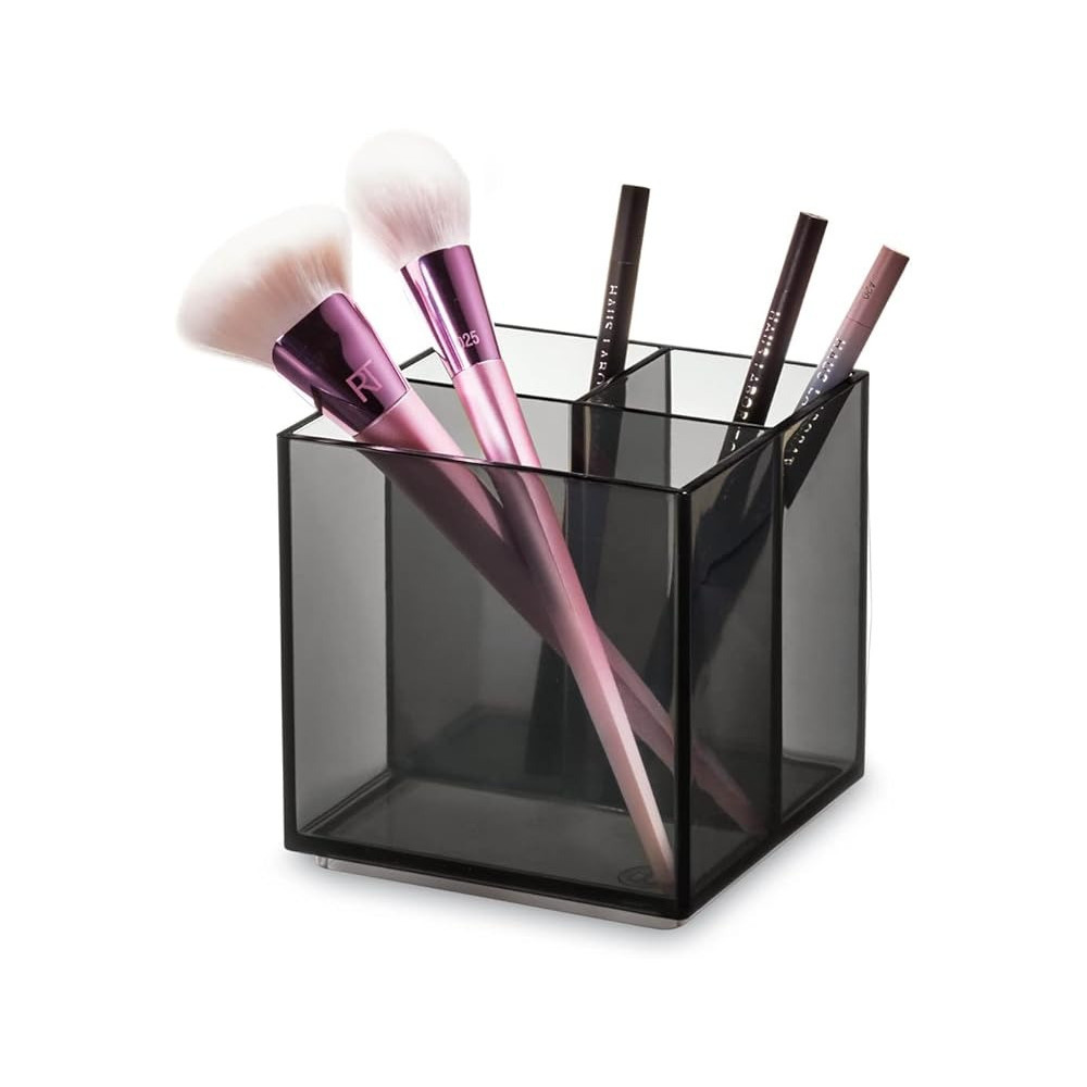Interdesign Sarah Tanno Collection Cube Cosmetic Organiser With Sections, Black/Smoke