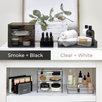 Interdesign Sarah Tanno Collection Cube Cosmetic Organiser With Sections, Black/Smoke