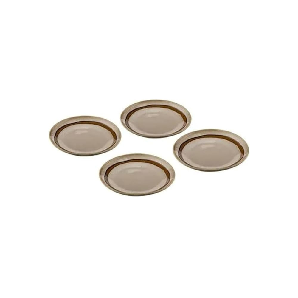 Ladelle Haven Appetiser Plates, Pack Of 4 Pcs, Caramel Brown