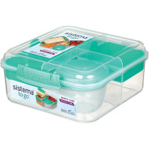 Sistema To Go Bento Cube Box With Durable Easy Locking Clips And 1.25L Storage Capacity