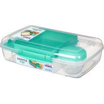Sistema To Go Bento Box With Sections And Easy Locking 1.76L Storage Capacity, Clear