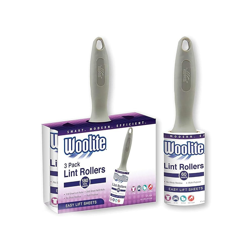 Woolite Lint Rollers With 180 Sheet Roll For Clothes, Pack Of 3