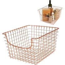 Spectrum Medium Vintage Inspired Multipurpose Scoop Wire Basket, Copper