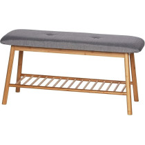 WENKO Spacious Bahari Shoe Bench With Cushion, Comfortable Padded Seat 90 x 45 x 34cm