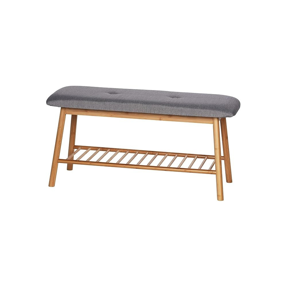WENKO Spacious Bahari Shoe Bench With Cushion, Comfortable Padded Seat 90 x 45 x 34cm