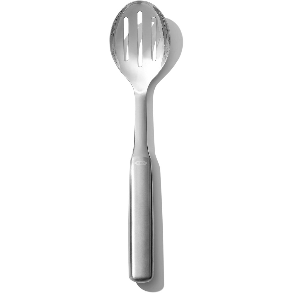 Oxo Good Grips Stainless Steel Slotted Spoon With Comfortable Handle And Non Slip Grip, Silver