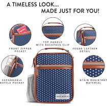 Fit And Fresh Foundry Polka Dots Lunch Bag Kit With includes 2 Snack Containers