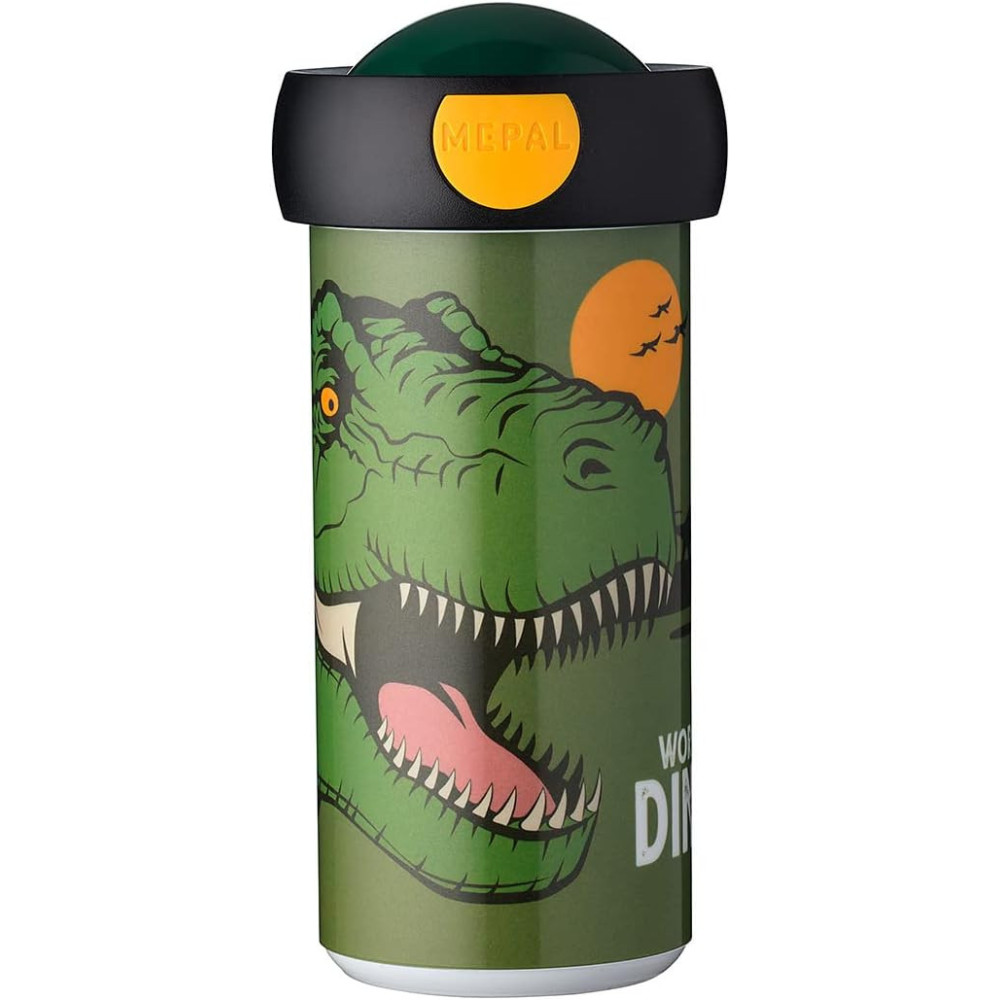 Mepal Dino Theme Leakproof School Beaker With Dishwaher Safe 300ml, Multicolour