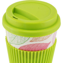 Cuisine Art Stylish Eco Friendly Leaves Design Bamboo Fibre Mug 14.5 X 8 cm, Multicolour