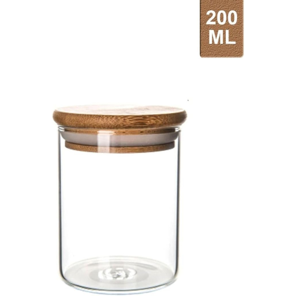 Honeybee Multipurpose Glass Food Storage Containers With Wooden Lid With 200ml Storage Capacity