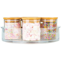 Honeybee Multipurpose Glass Food Storage Containers With Wooden Lid With 200ml Storage Capacity