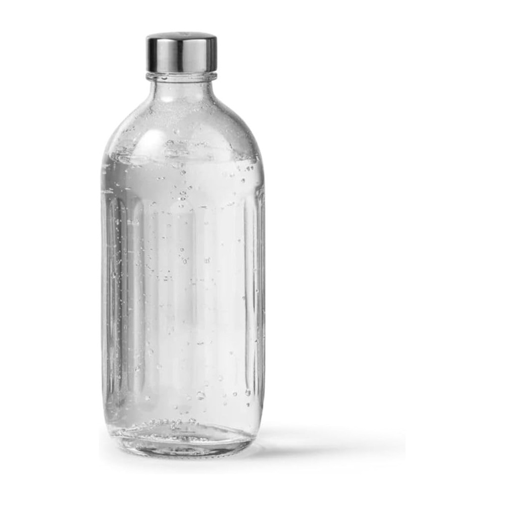 Aarke Premium Glass Bottle In Polished Steel For Carbonator Pro Machine
