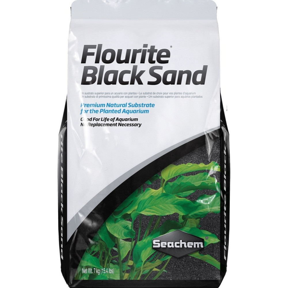 Seachem Flourite Black Sand Premium Natural Substrate For Aquarium Plant, 7 Kg