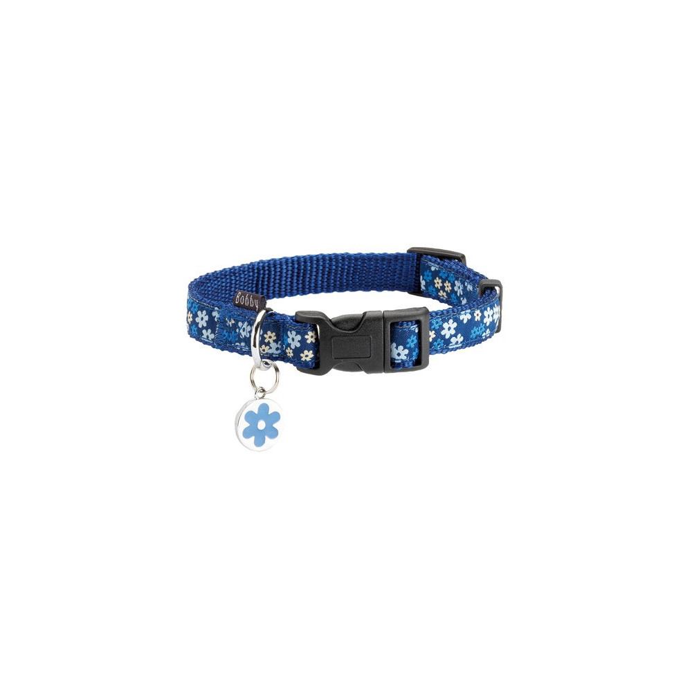 Bobby Flower Pattern Dog Collars, Size 25, Blue Colour