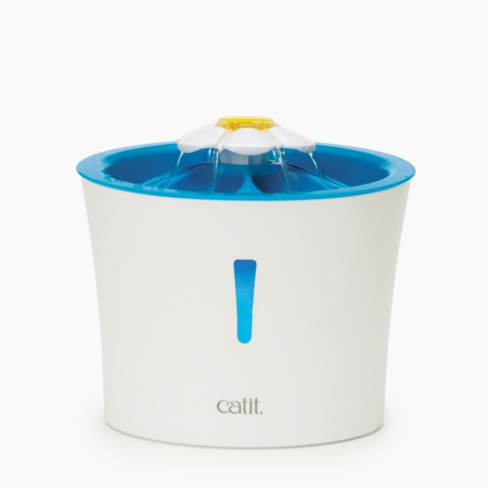 Catit Flower Drinking Fountain With Led Nightlight And Petal Top, White