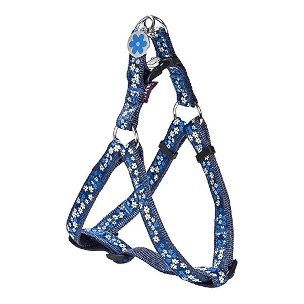 Bobby Flower Pattern Harness For Dogs, Blue, Medium