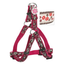 Bobby Flower Pattern Harness For Dogs, Red, Medium