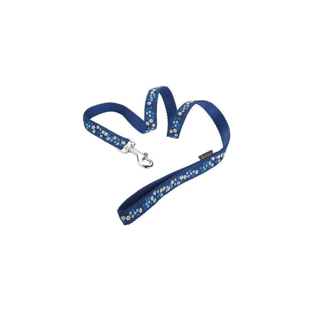 Bobby Flower Pattern Leash For Dogs, Blue, Small