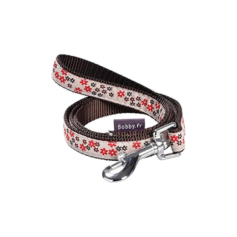 Bobby Flower Pattern Leash For Dogs, Brown, Size 20