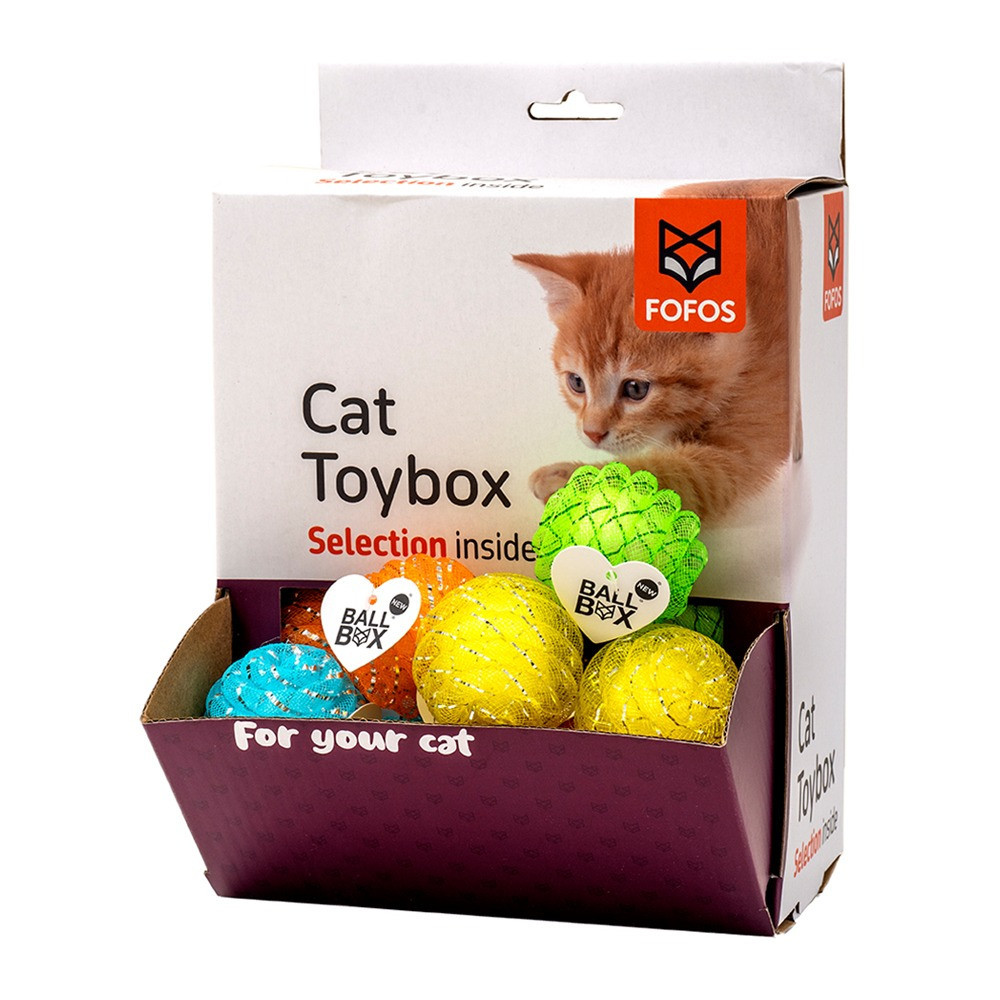 Fofos Netting Ball For Cats Assorted Colour, 24 Pieces