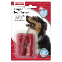 Beaphar Dog Finger Toothbrush, Red, 2 Pieces
