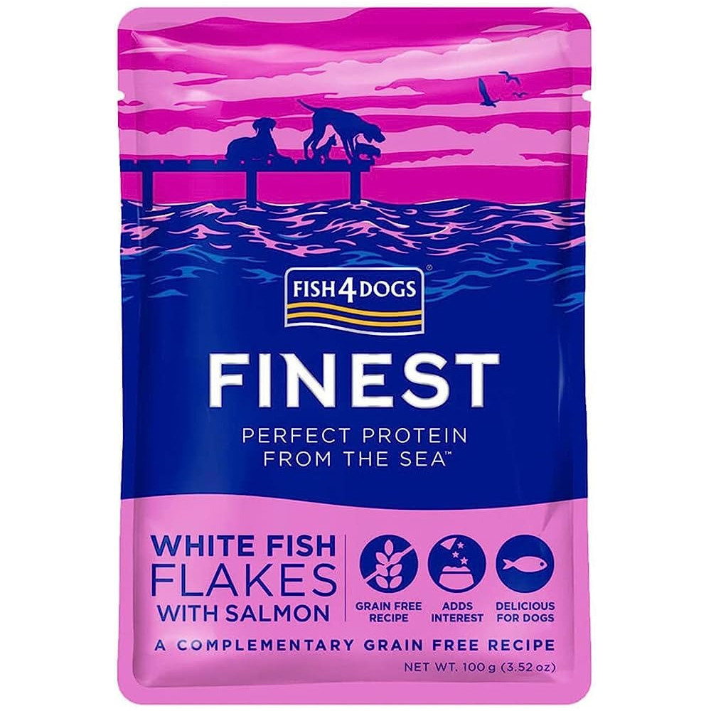 Fish4Dogs Finest White Fish Flakes With Salmon Wet Food, 100 Gm