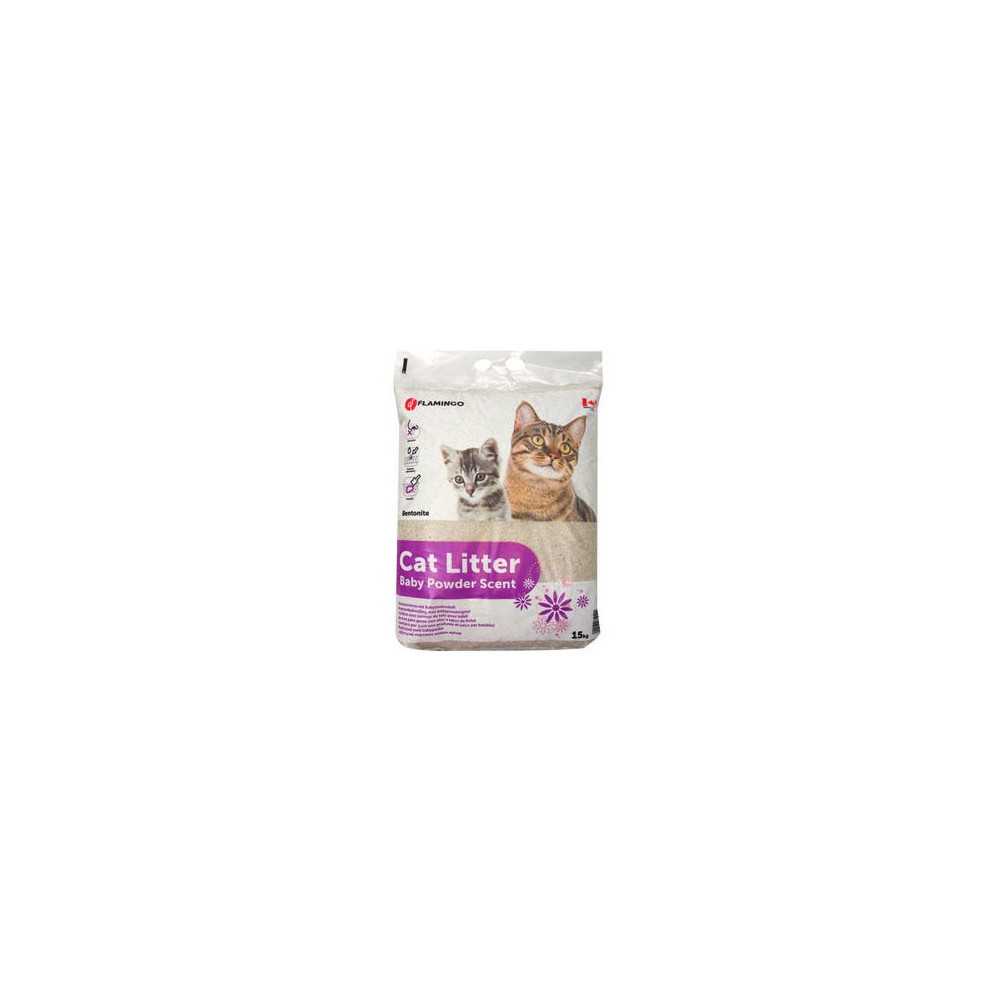 Flamingo Cat Litter Baby Powder Scent, 15 Kg