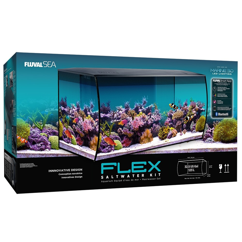 Fluval Sea Flex Saltwater Aquarium Kit 123L, Black