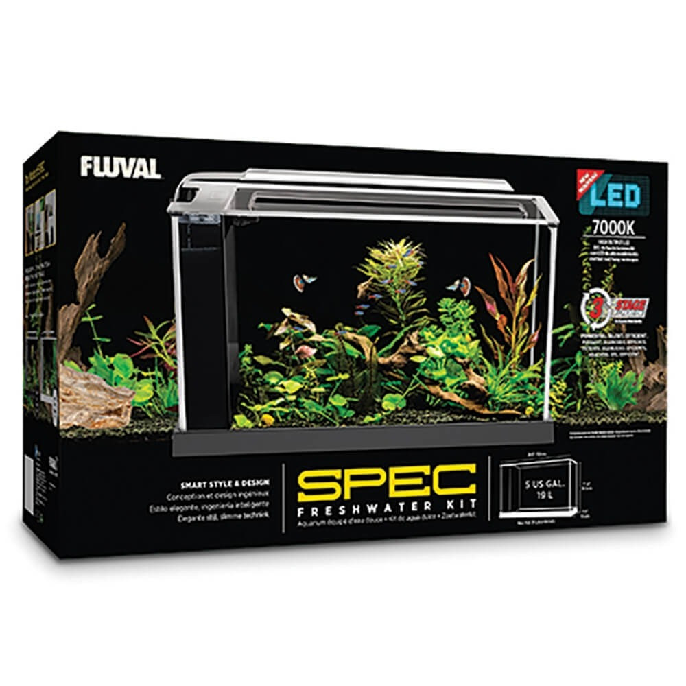 Fluval Spec Aquarium Kit, 19 Litre, White