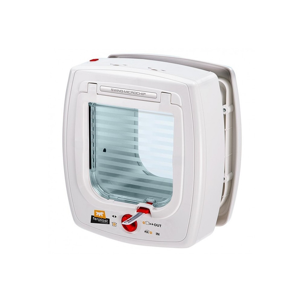 Ferplast Swing Cat Flap With Microchip Opening System, White, 22.5 X 16.2 X 25.2Cm
