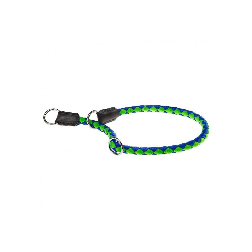 Ferplast Twist Collar, Made Of Colourful Braided Nylon Rope, Cs 12/35, Green And Blue