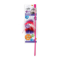 All For Paws Furry Ball Fluffer Wand Cat Toy, Pink