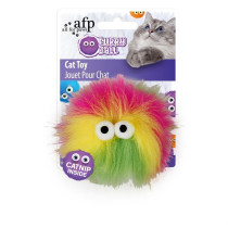 All For Paws Furry Fluffer Ball Cat Toy With Catnip, Multicolour