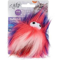 All For Paws Furry Ball Fluffy Catnip Toy, Multicolour