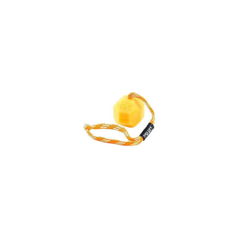 Julius-K9 Fluorescent Ball With String Neon Orange Soft Silicon
