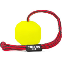 Julius-K9 Fluorescent Ball With String Neon Yellow Hard Silicon