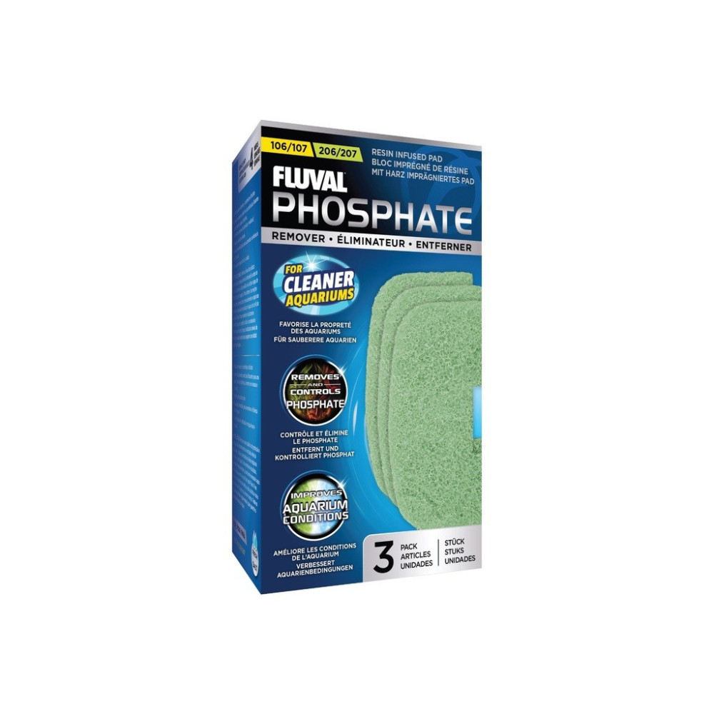 Fluval 107/207 Filter Phosphate Remover Pad, Pack Of 3