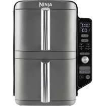 Ninja Double Stack XL Air Fryer, Vertical Deep Fryer with Double Drawers and 4 Preparation Levels, 2 Drawers, 2 Racks, Space Saving Design, 9.5 Liter Content, 6 Functions, 8 Servings, Pliers