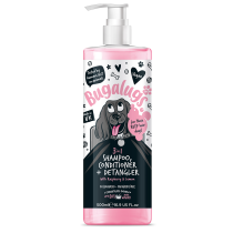 Bugalugs 3 in 1 Raspberry And Lemon Dog Shampoo, Conditioner and Detangler, 500ml