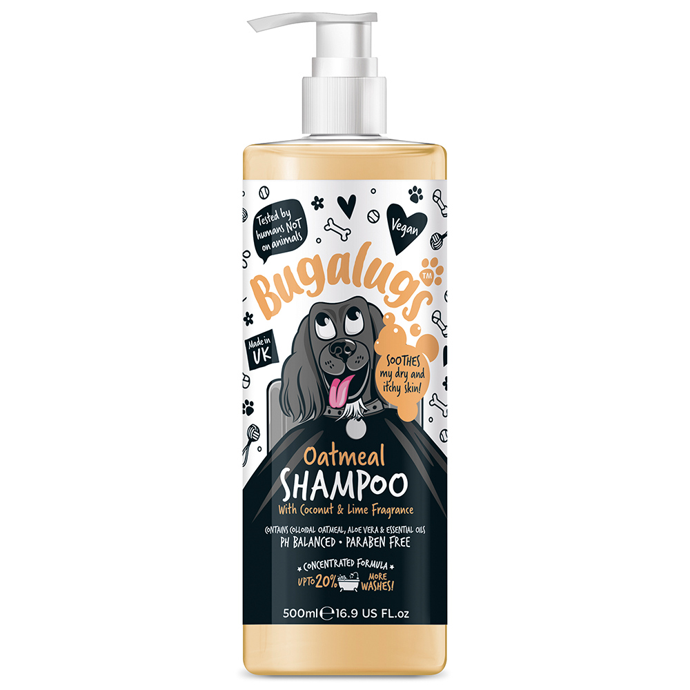 Bugalugs Oatmeal Dog Shampoo, Moisturizing, 500ml