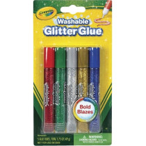 Crayola Non Toxic Washable Glitter Glue With Bold Blazes, Pack Of 5, Multicolour