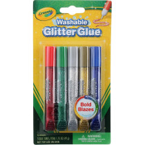 Crayola Non Toxic Washable Glitter Glue With Bold Blazes, Pack Of 5, Multicolour