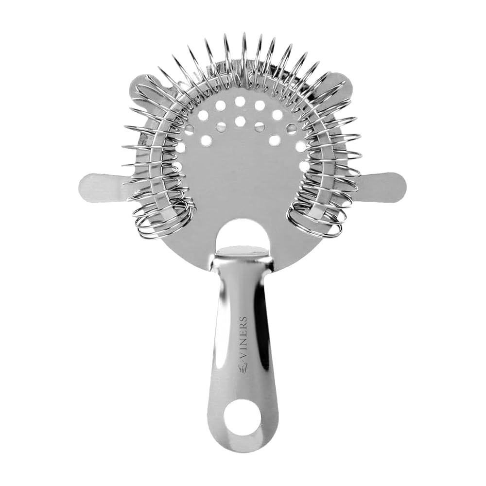 Viners Stainless Steel Mirror Polished Barware Cocktail Strainer, Silver, Multicolour