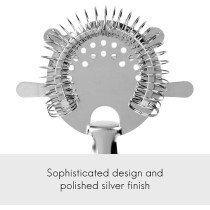 Viners Stainless Steel Mirror Polished Barware Cocktail Strainer, Silver, Multicolour