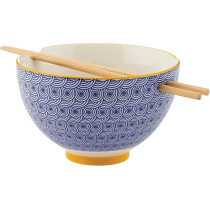 Typhoon Stoneware Tokyo Noodle Bowl With Pair Of Bamboo Chopsticks