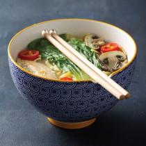 Typhoon Stoneware Tokyo Noodle Bowl With Pair Of Bamboo Chopsticks