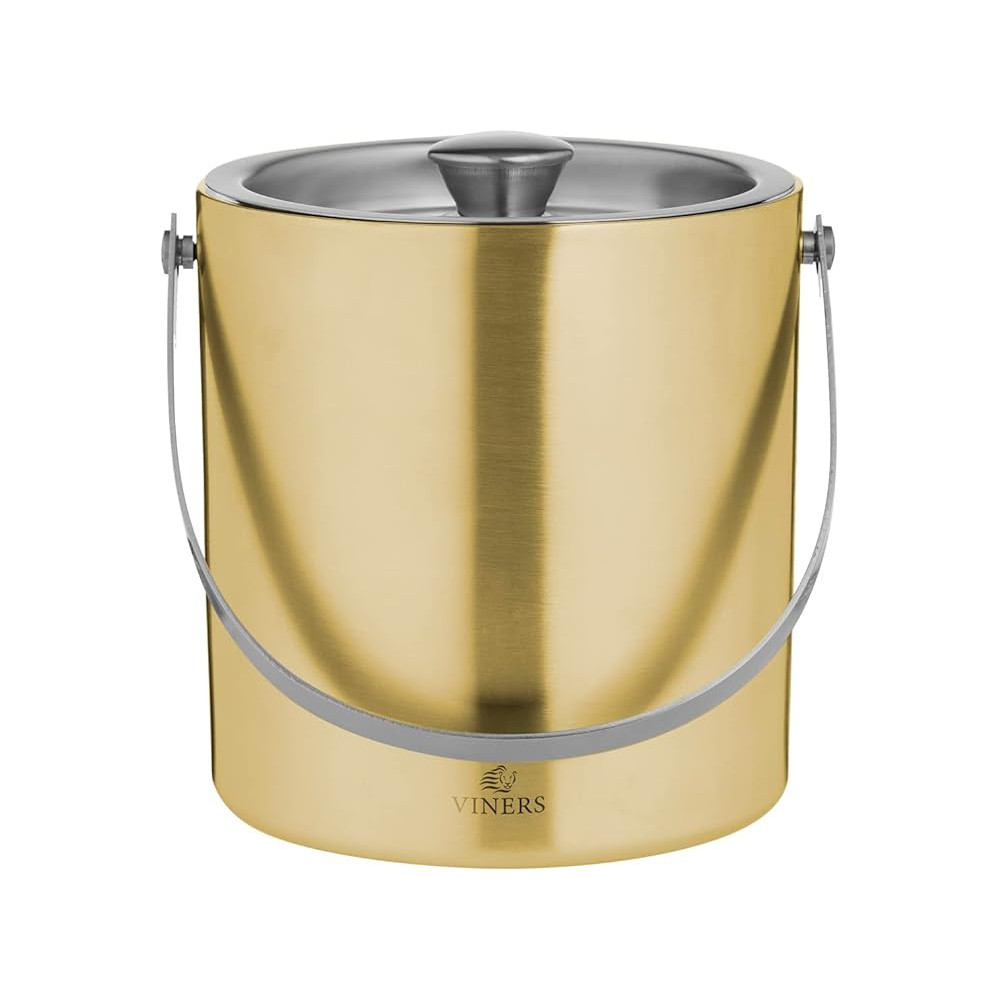 Viners Barware Double Wall Ice Bucket, 1.5 Litre Capacity, Gold