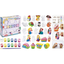 Paint Art Christmas Theme Plaster Figurine Paint Set, Multicolour
