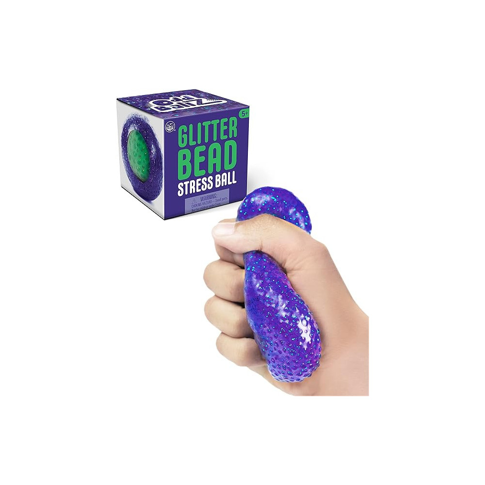 Play Vision Glitter Bead Stress Ball, Squishy Anxiety Reliever For Kids 5 Years And Above